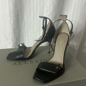All Saints Betty Sandal black UK4 US7 EU37 leather